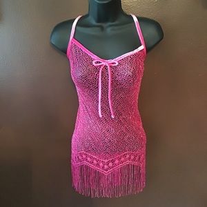 Hot Pink with Silver Net Style Mini